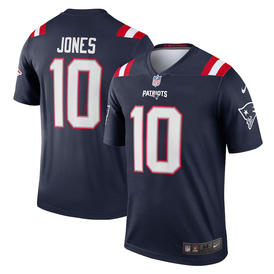 Men New England Patriots 10 Mac Jones Nike Navy Legend NFL Jersey